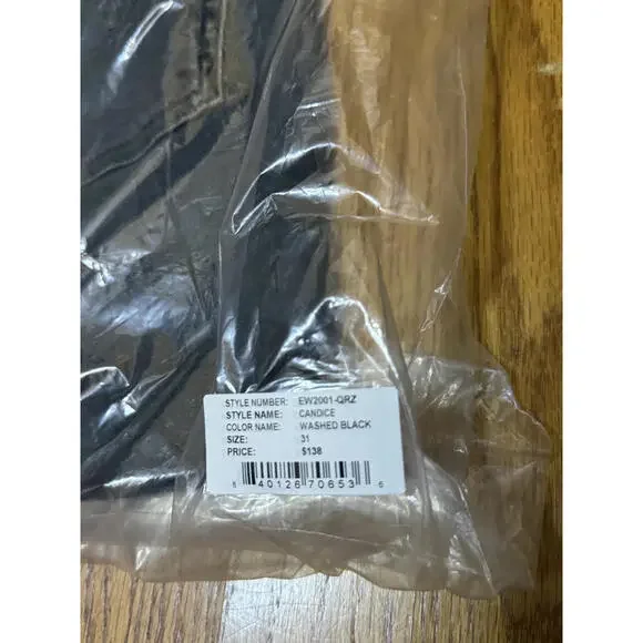 NWT! Edwin Women's High Rise Skinny Candice Washed Black Jeans Size 31 - Picture 3 of 4